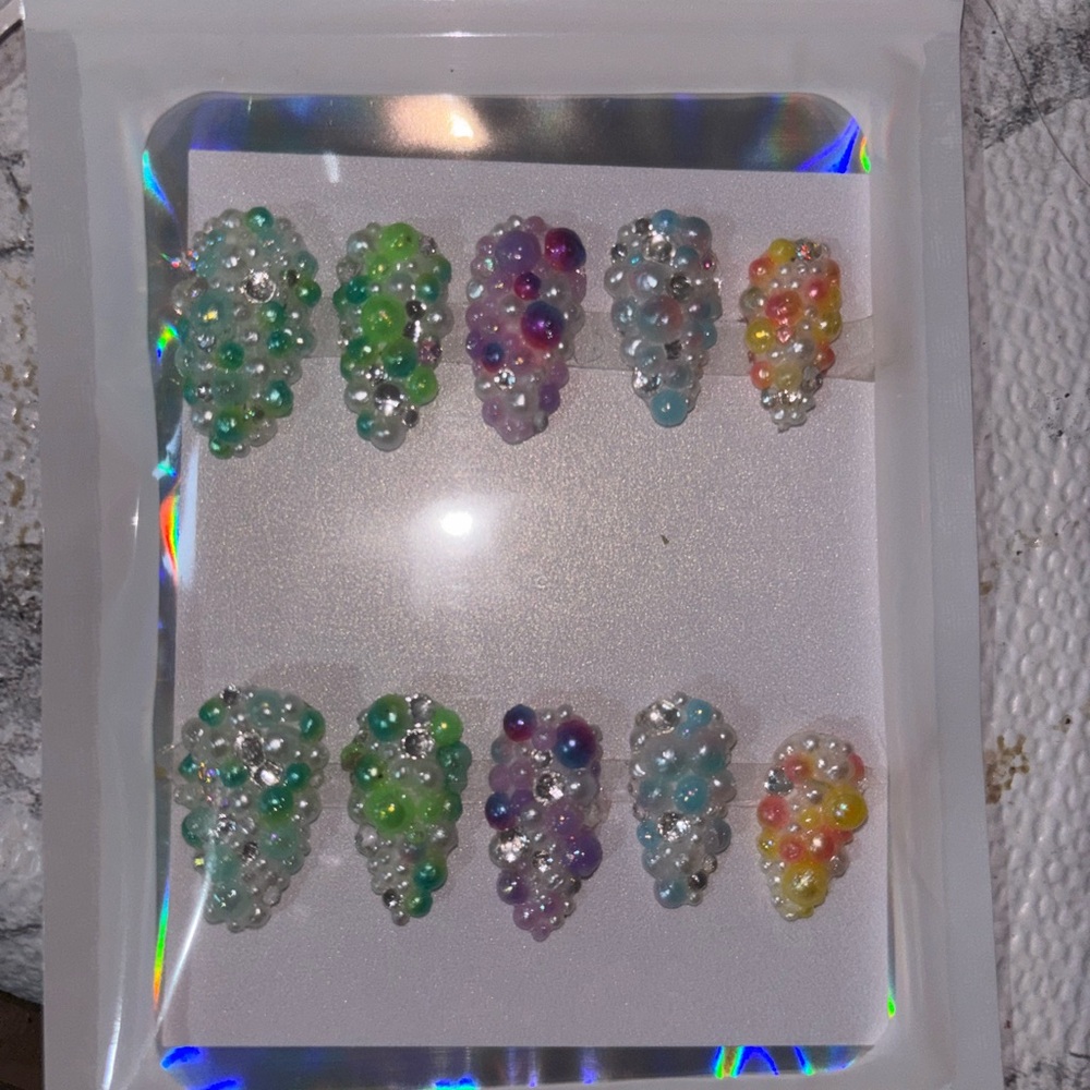 Colorful Beaded Nail Set